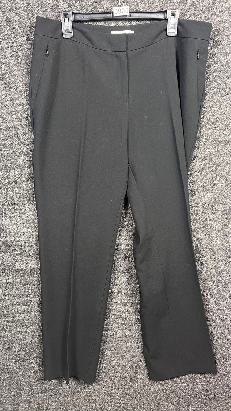 Chico’s Dress Pants Womens Size 3 US XL Black Stretch Zip Pocket Woven
